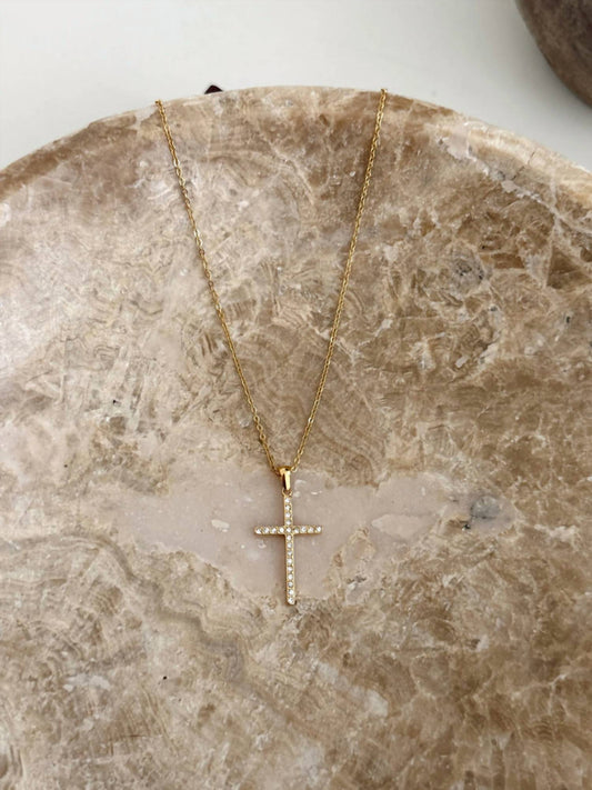 Chansuttpearls - Women's Water Resistant Dainty Cross Necklace