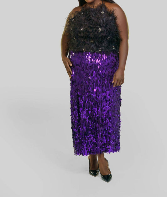 La Fuori - Alana Sequin Side Slit Skirt