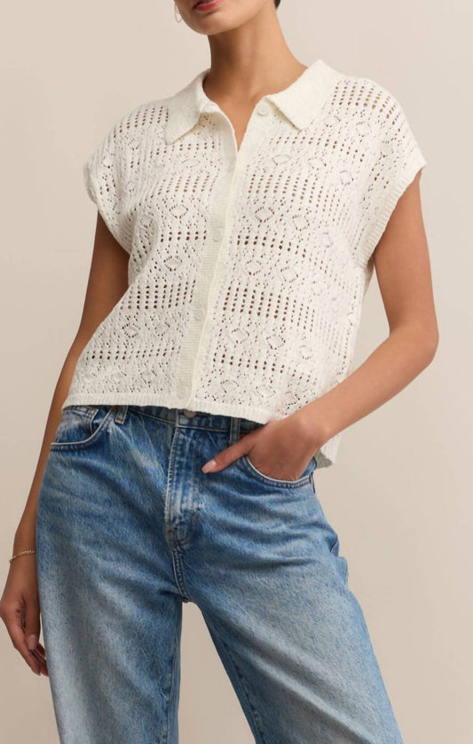 Z Supply - "rise Up" Button Front Collared Top