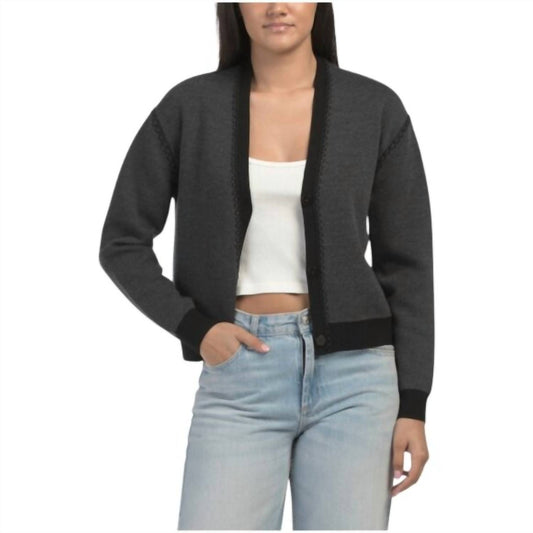 Theory - Blanket Stitch Merino Wool Cardigan