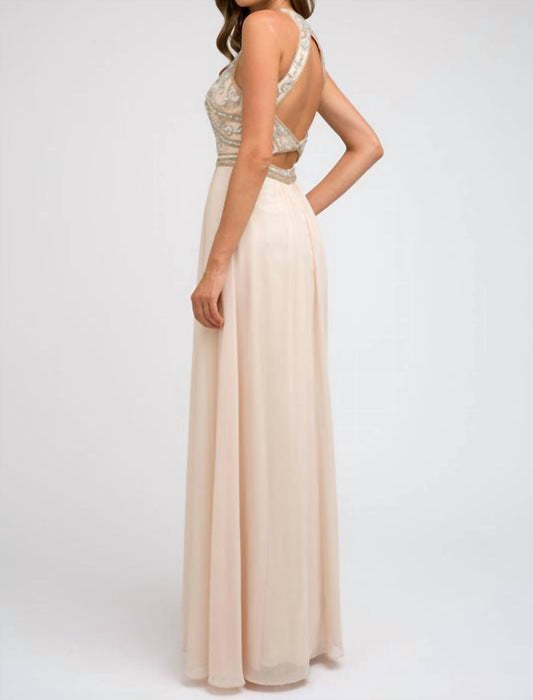 Ladivine - Open-back Beaded Bodice Formal Dress