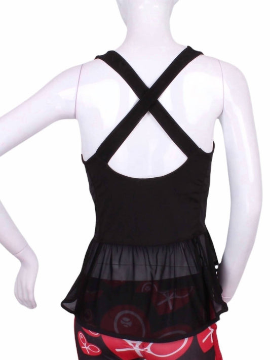 Love Love Tennis - Women's Ruffle Mesh Tennis Tank Top