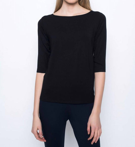 Picadilly - Quarter Sleeve Boat Neck Top