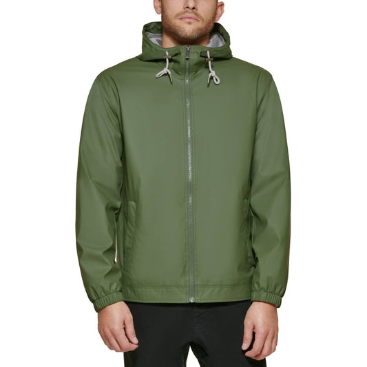 Club Room - Rubberized Rain Hoodie/windbreaker Jacket