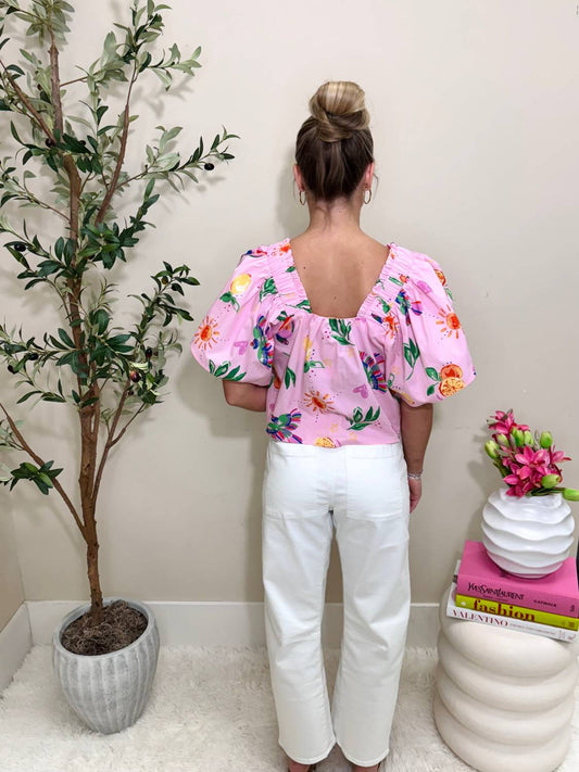 Karlie - Toucan Fruit Square Neck Top