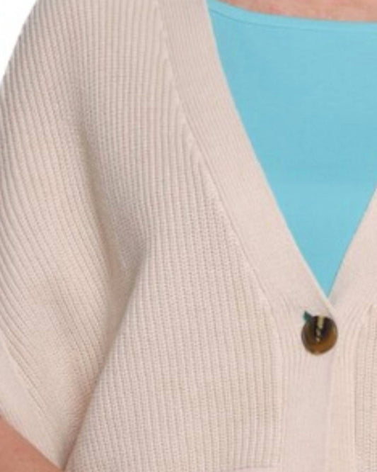 Multiples - Cuffed Dolman One-button Cardigan Sweater