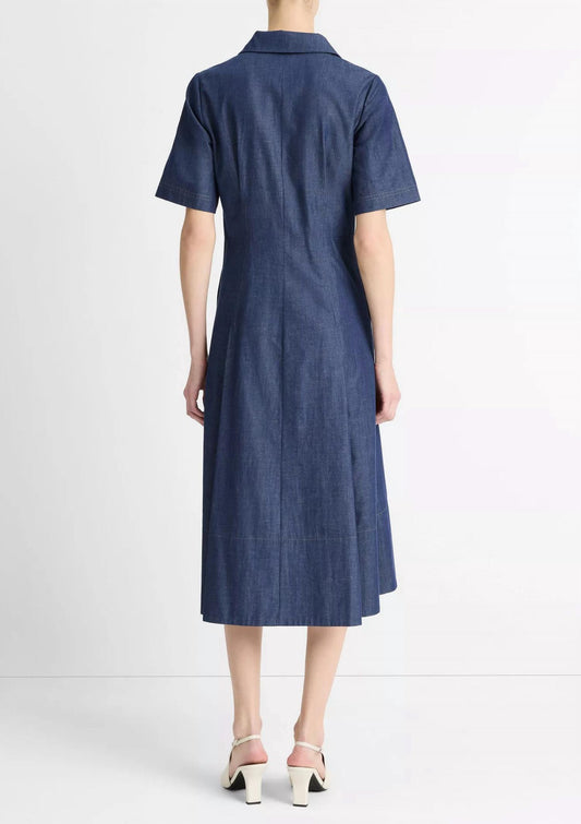 Vince - Denim Short Sleeve Shirt Dress