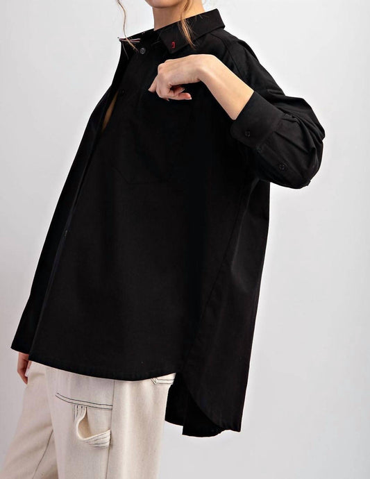 Ee:Some - Midnight Button Down Top