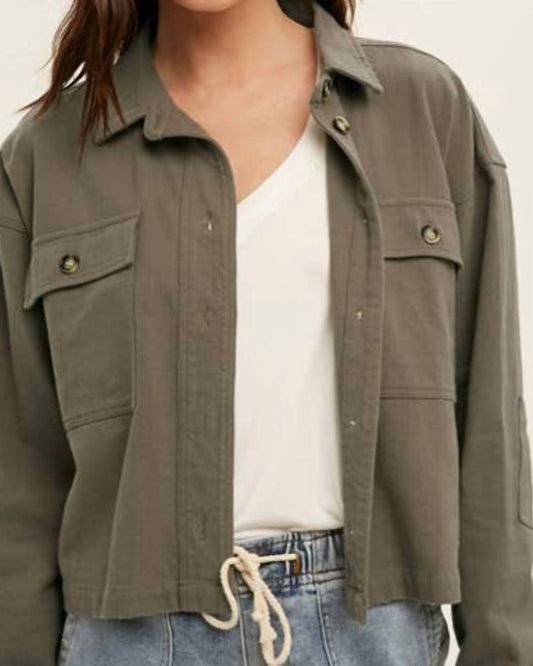Wishlist - Cotton Relaxed Crop Jacket with Pocket