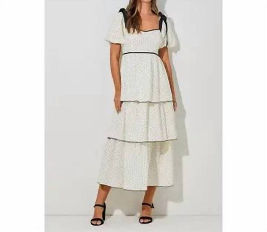 Baevely By Wellmade - Kat Tiered Polkadot Midi Dress