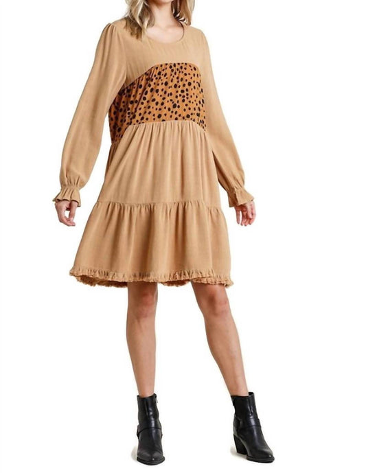Umgee - Spotted Tiered Fringe Dress