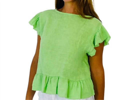 Made In Italy - Flutter Linen Tie Top