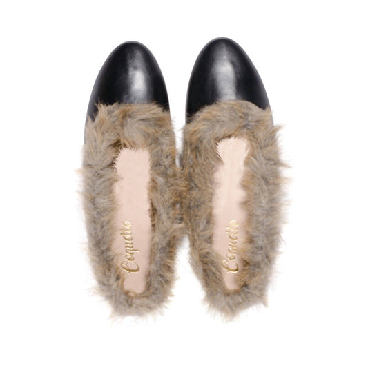 Coquette - Women's Leather Fur Slip On