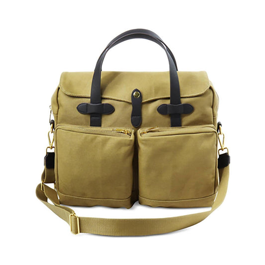 Club Room - Canvas Faux Trim Messenger Bag