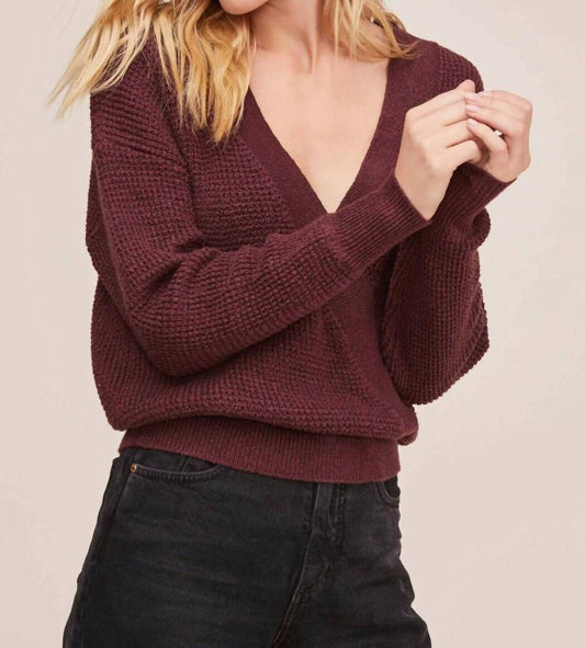 Astr - Stephanie V Neck Wrap Sweater