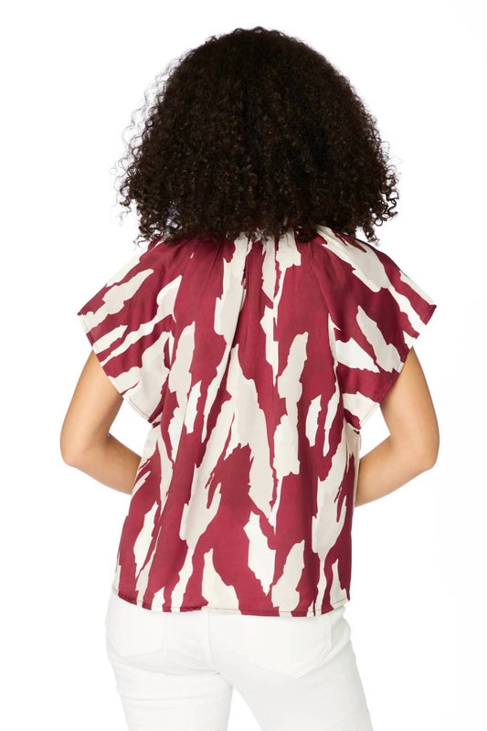 Stewart Simmons - Abstract Cap Sleeve Blouse