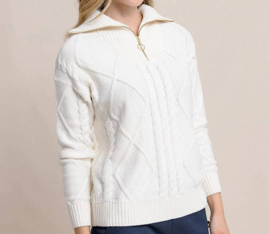 Southern Tide - Marta Cable Knit Quarter Zip Sweater