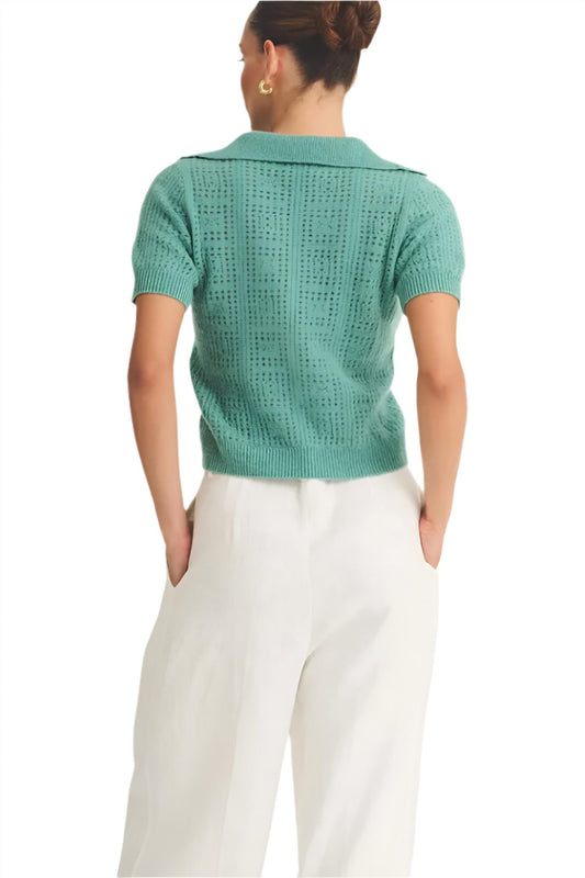 Naadam - CROCHET SHORT SLEEVE POLO