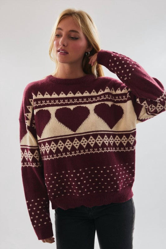 Le Lis - Heart Fair Isle Sweater