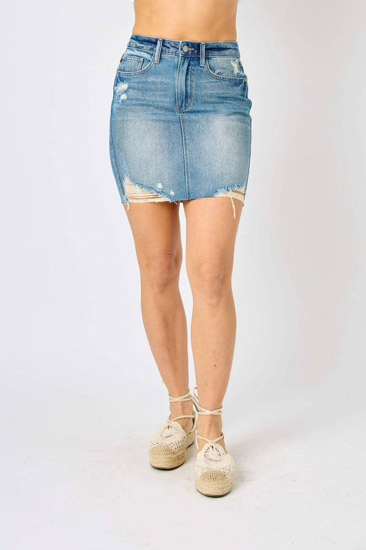 Judy Blue - Julia Rigid Destroy Skirt