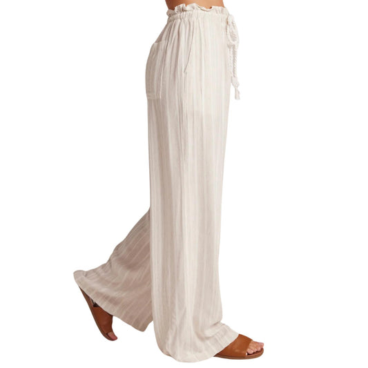 Bella Dahl - Smocked Ruffle Waist Wide Leg Crop Pants