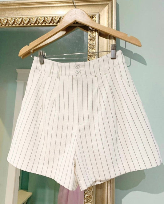 Women's Pinstripe High Waisted Short