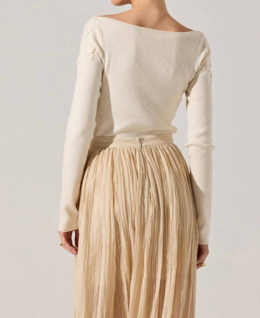 Astr - Bluma Embroidered Boatneck Sweater