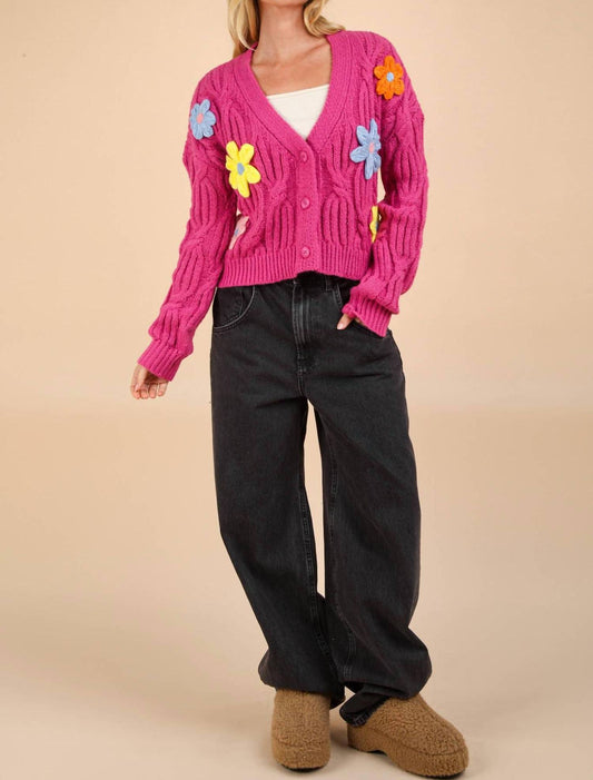 Very J - Statement Flower Cardigan