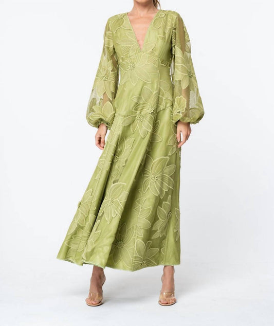 Ciebon - Sarilla Long Sleeve Lace Maxi Dress