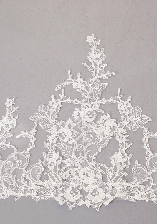 Morilee - Edged With Lace Cathedral Length Wedding Veil