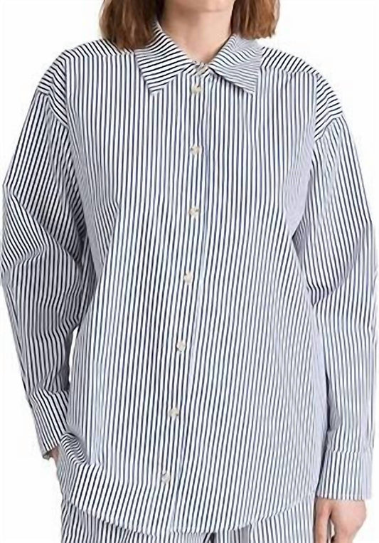 Donni. - Women's The Pop Stripe Button Down Shirt