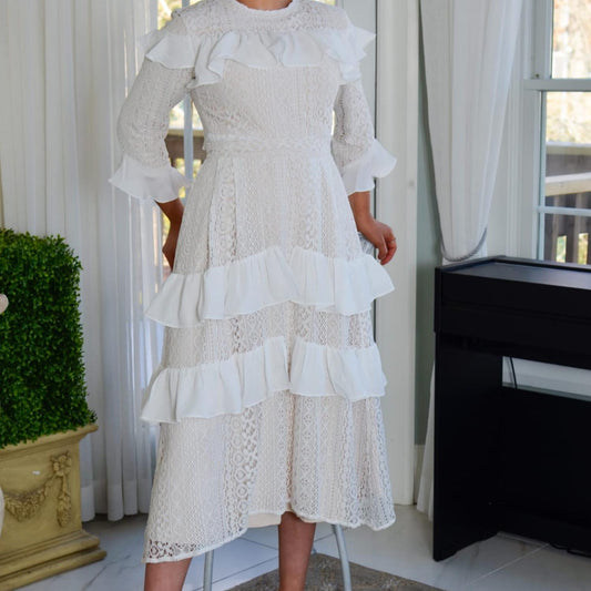 Esteem Couture - Adele Layered Eyelet Lace Skirt