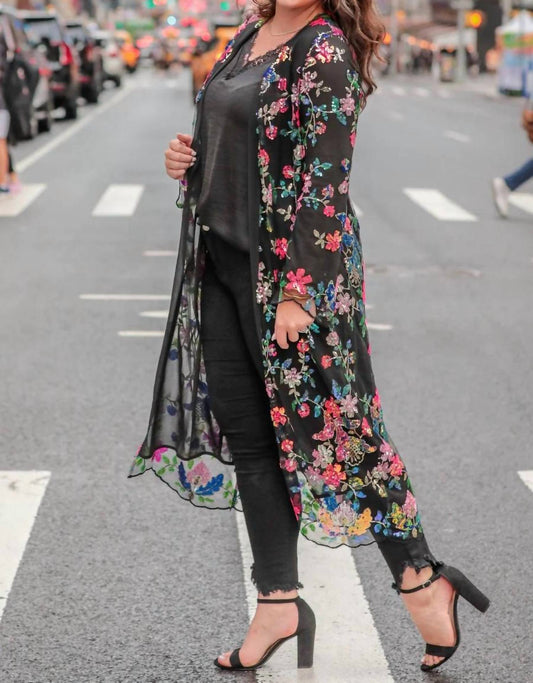 Jess Lea - Glamorous Floral Sequin Kimono