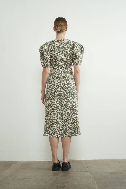 Aaron & Amber - Puff Sleeve Midi Dress