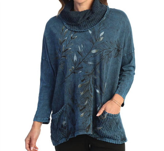 Jess & Jane - Whisper Mineral Washed Cowl Neck Cotton Top - Plus