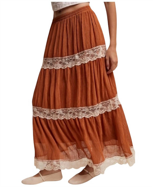 Listicle - Lace Tiered Maxi Skirt