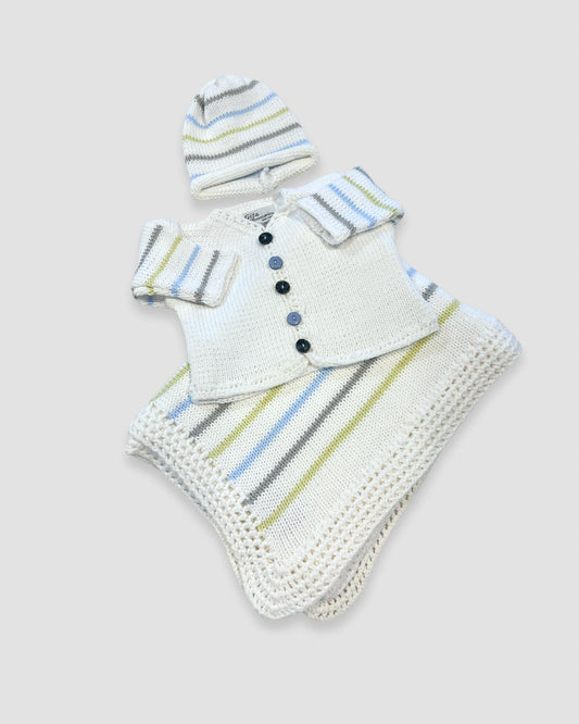 Gita - Boy's Blanket With Pastel Stripes