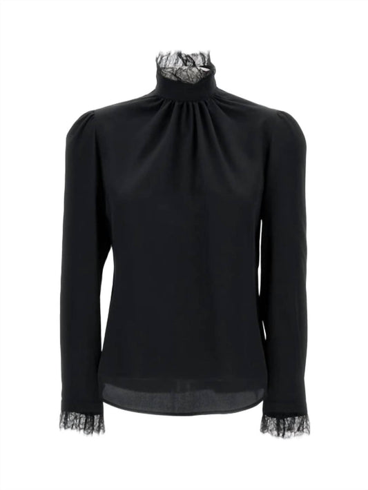 Alexander Mcqueen - Women's Lace Detail High Neck Blouse