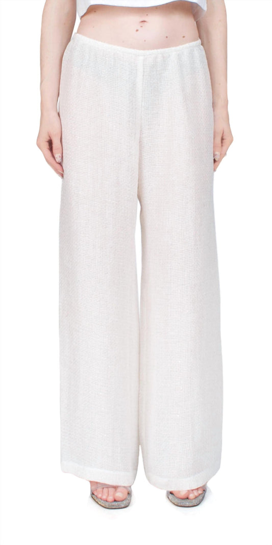 Leset - Stella Wide Leg Sequin Linen Pant