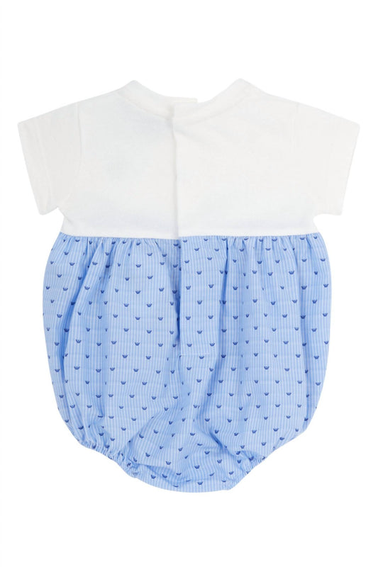 Armani - Kid's Bi-material Bubble With Striped All-over Eagle