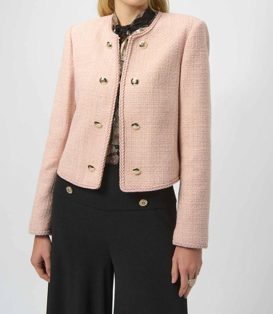 Joseph Ribkoff - Bouclé Collarless Jacket with Buttons