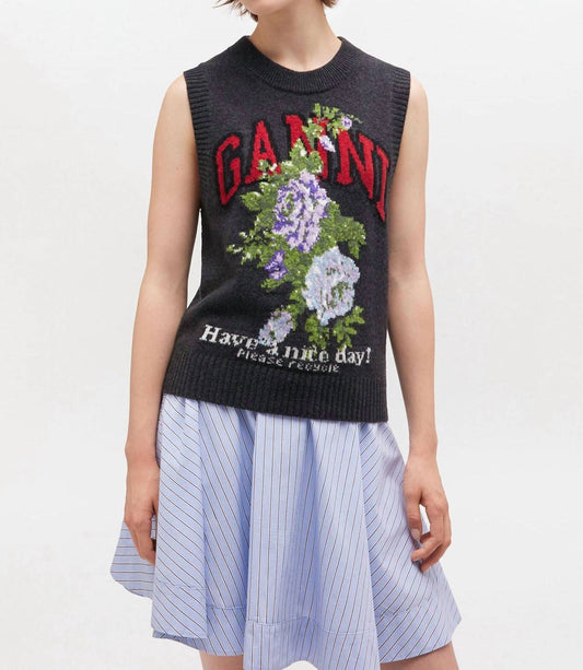 Ganni - Rose Wool Vest