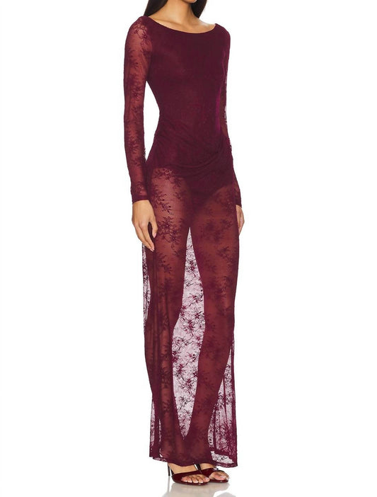 Afrm - Trina Long Sleeve Maxi Lace Dress