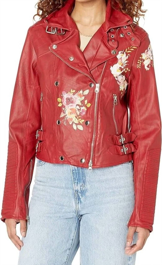 Jkt Nyc - Harley Floral Leather Jacket