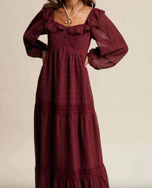 Listicle - Ruffle Trim Tiered Maxi Dress