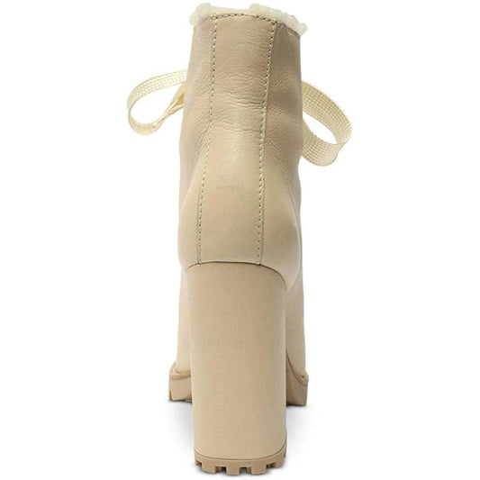 Schutz - Women Faux Fur Lining Lug Sole Winter Leather Booties