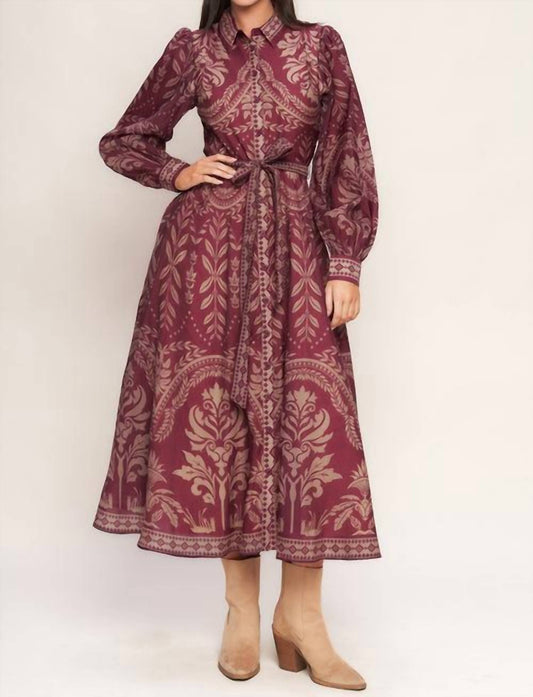 Flying Tomato - Vintage Tapestry Woven Midi Dress