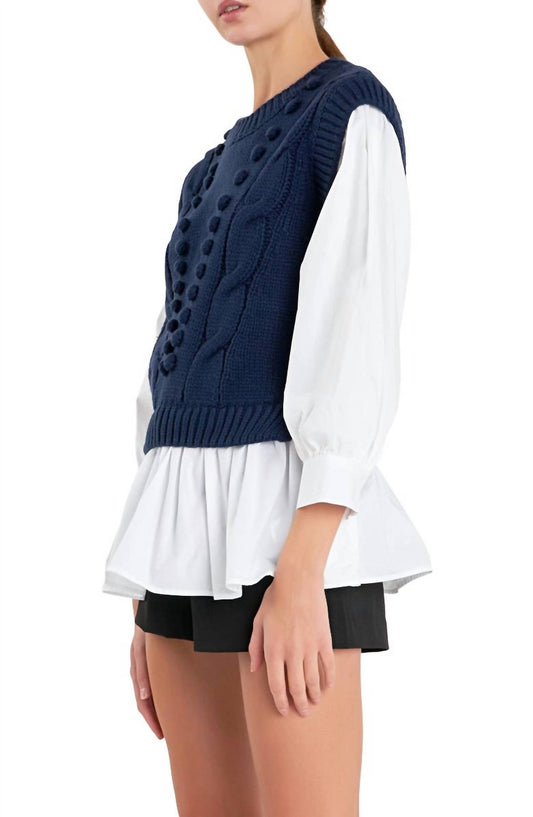 MIX MEDIA CABLE SWEATER