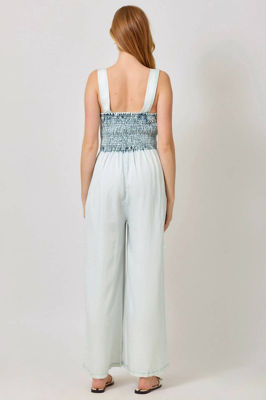 Mystree - Cinched Waist Tencel Jumpsuit