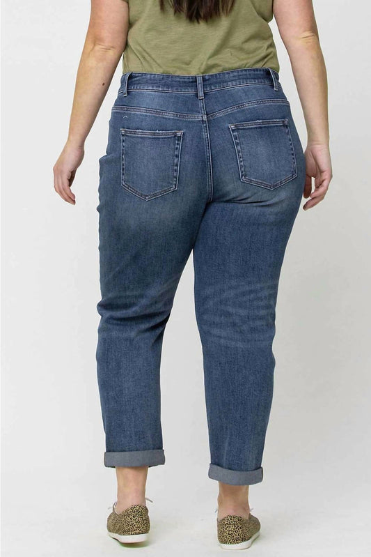 Vervet By Flying Monkey - Curvy Cuffed Boyfriend Jeans